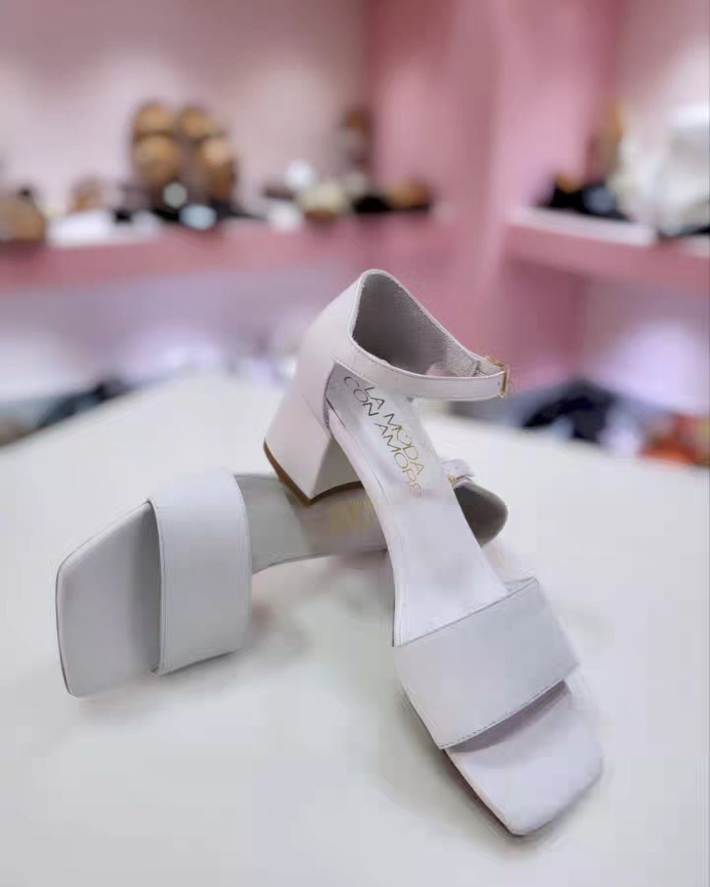 Sandalo tacco white