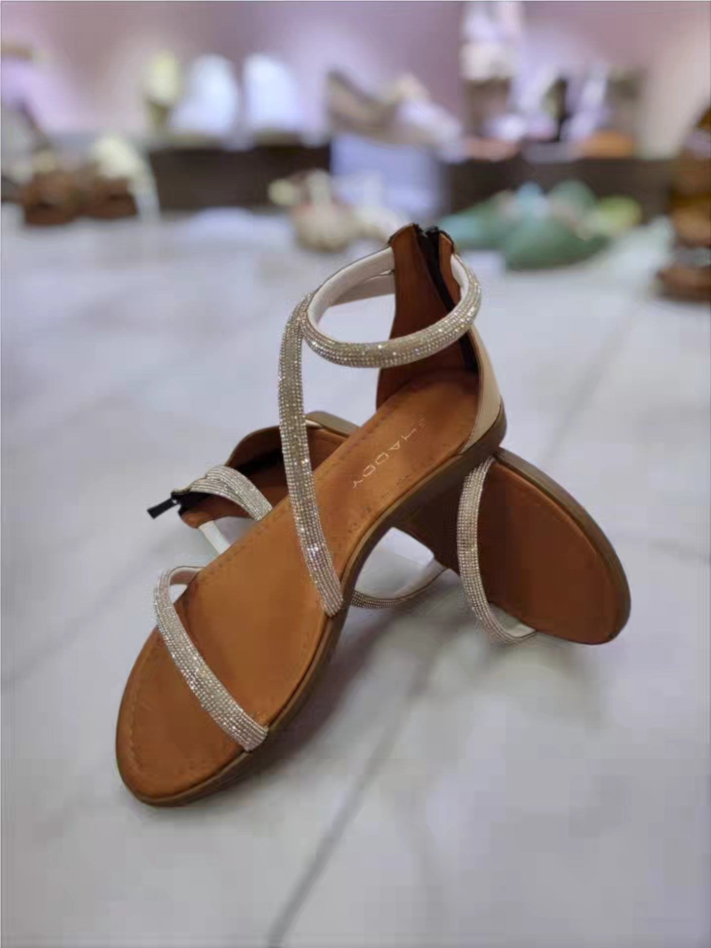 Sandalo BEIGE/SILVER STRASS