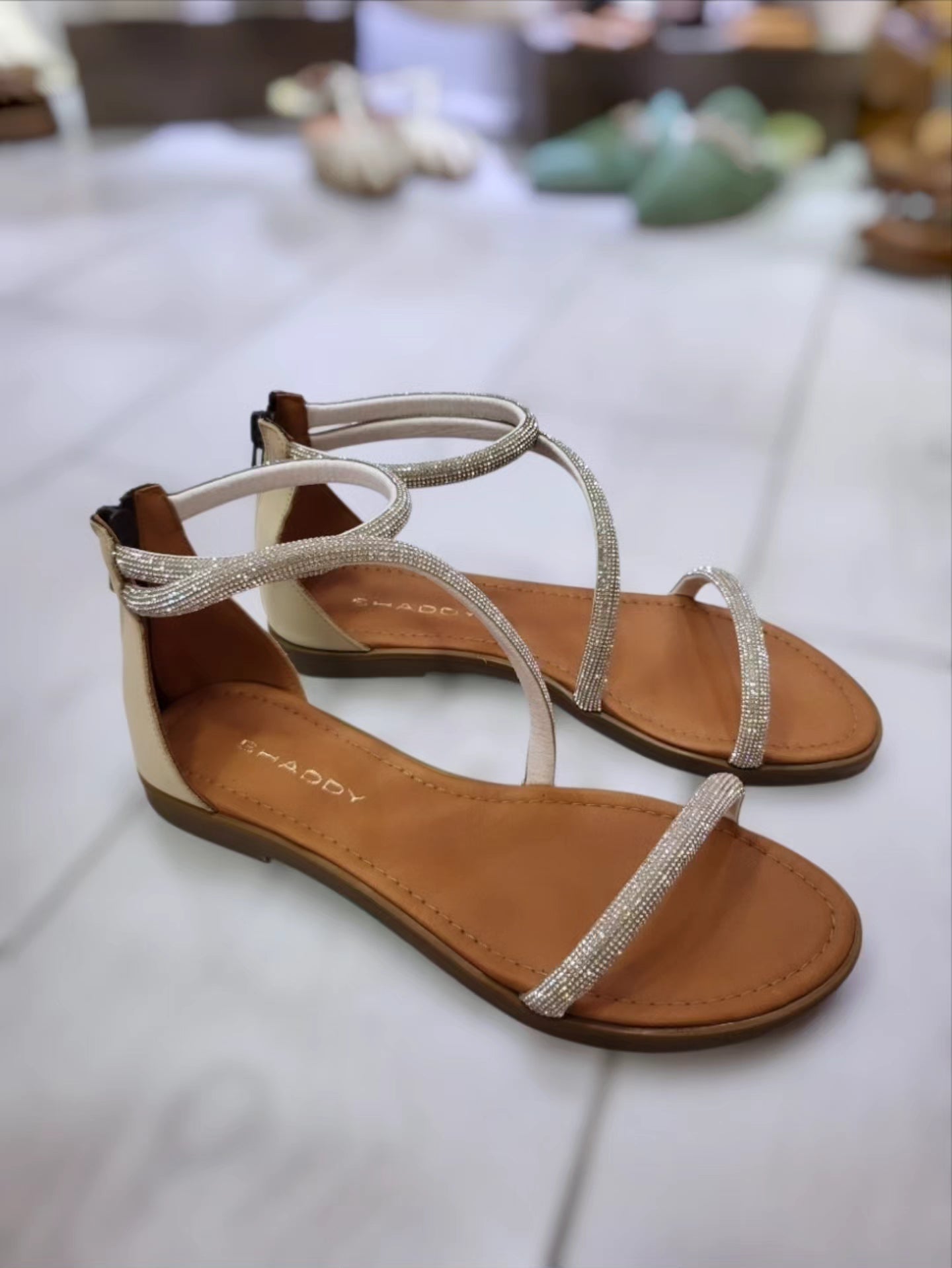 Sandalo BEIGE/SILVER STRASS