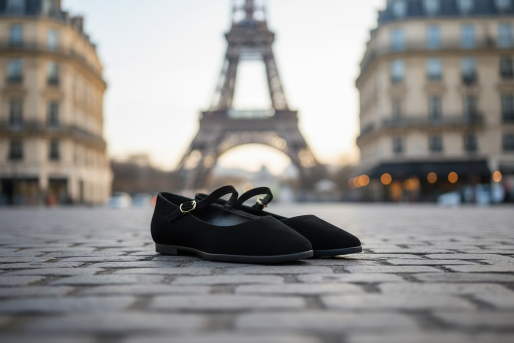 M. J. BALLERINE SHADDY CAMOSCIO BLACK