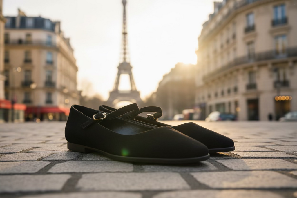 M. J. BALLERINE SHADDY CAMOSCIO BLACK