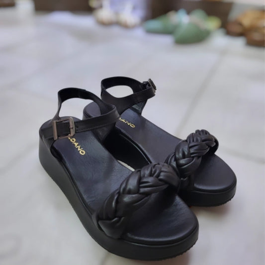 Sandalo zeppa nero