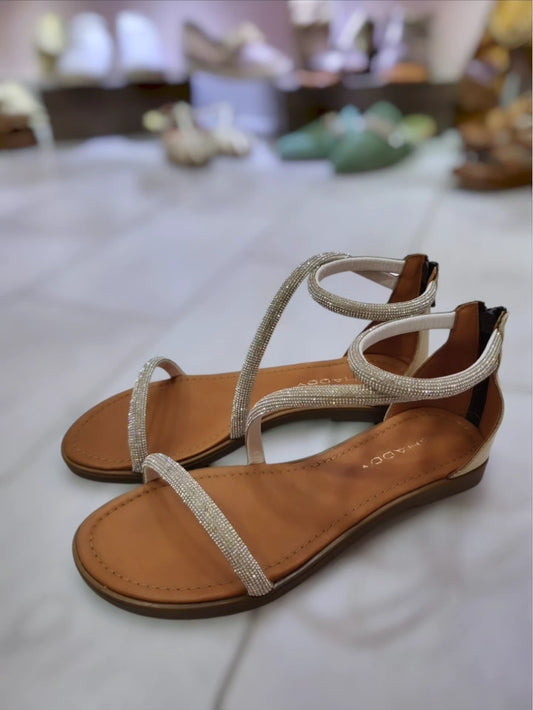 Sandalo BEIGE/SILVER STRASS